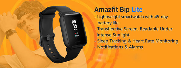Amazfit Bip Lite Smart Watch 45-Day Battery Life 3ATM Water-resistance Smartwatch for Xiaomi Android IOS